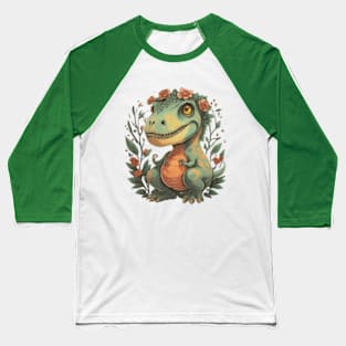 Floral cute dinosaur trex gift ideas kids floral dino trex gift ideas Baseball T-Shirt